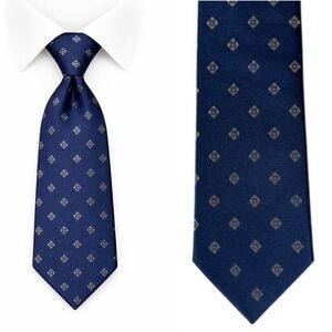 Stafford Mens Silk Neck Tie Quiet Luxury Old Money Career Professional Blue